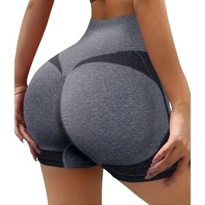 NWT Dark Gray  Women's Sz. S Yoga  Gym Butt Lifting Shorts With High Waist